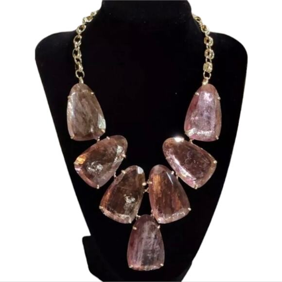 Kendra Scott Harlow Pale Purpleish Pink Large Statement Necklace New! - Picture 2 of 9